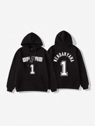 San Antonio Spurs Nummer 1 Wembanyama Hoodie Herrtröja