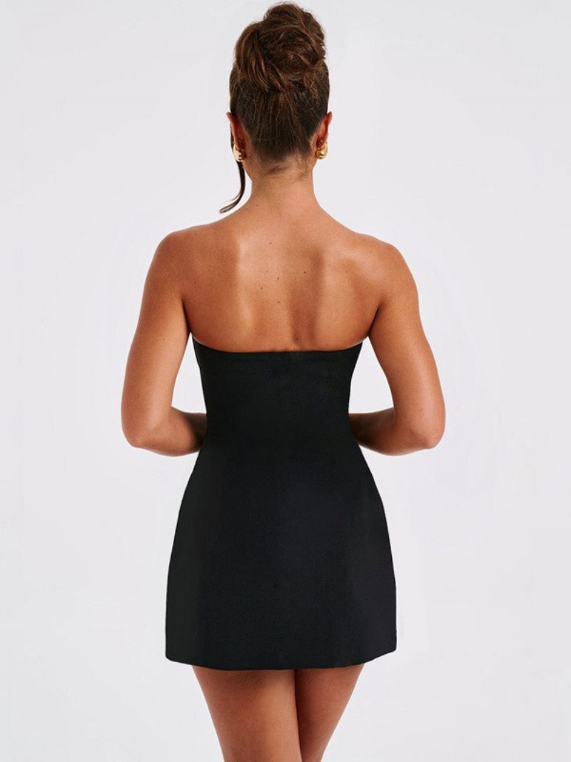 Kvinnors Svarta Bodycon Klänningar Off The Shoulder Backless Party Mini - Svart