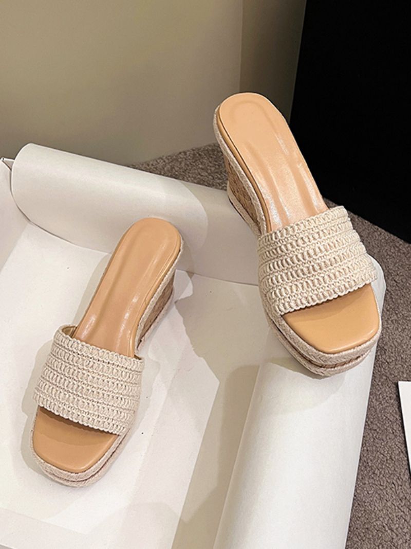 Damtofflor Kvinnor Platform Slip-on Sandal Slides - Ljusgul