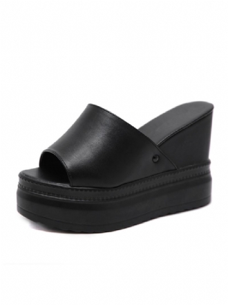 Slingbacks För Damer Pu-läder Wedge Sandaler