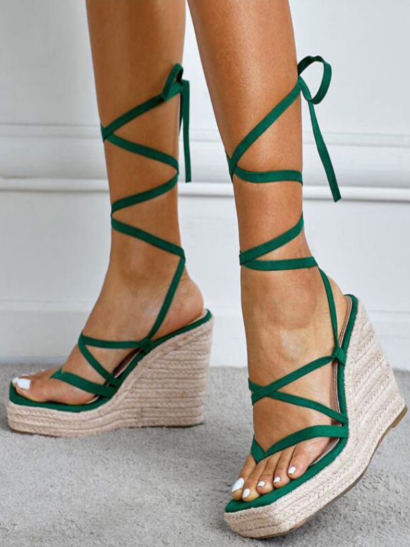 Strappy Espadrille Wedge Sandaler För Kvinnor