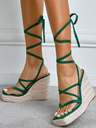 Strappy Espadrille Wedge Sandaler För Kvinnor