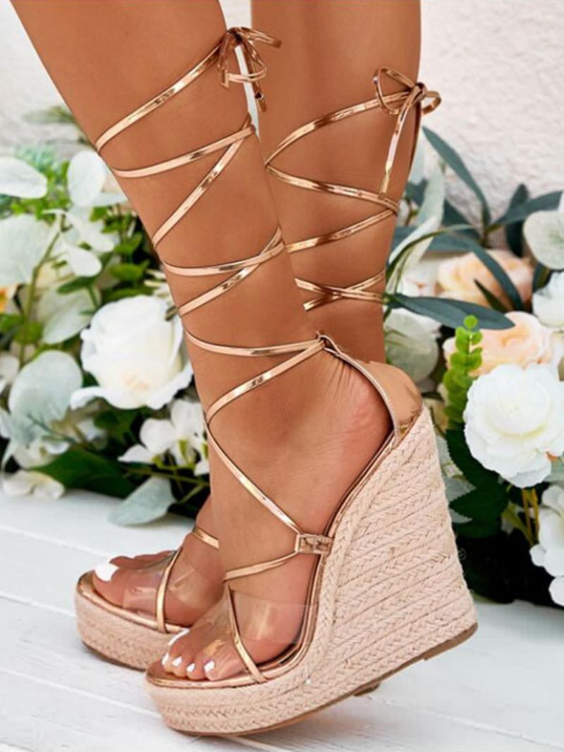 Strappy Platform Wedge Sandaler För Kvinnor