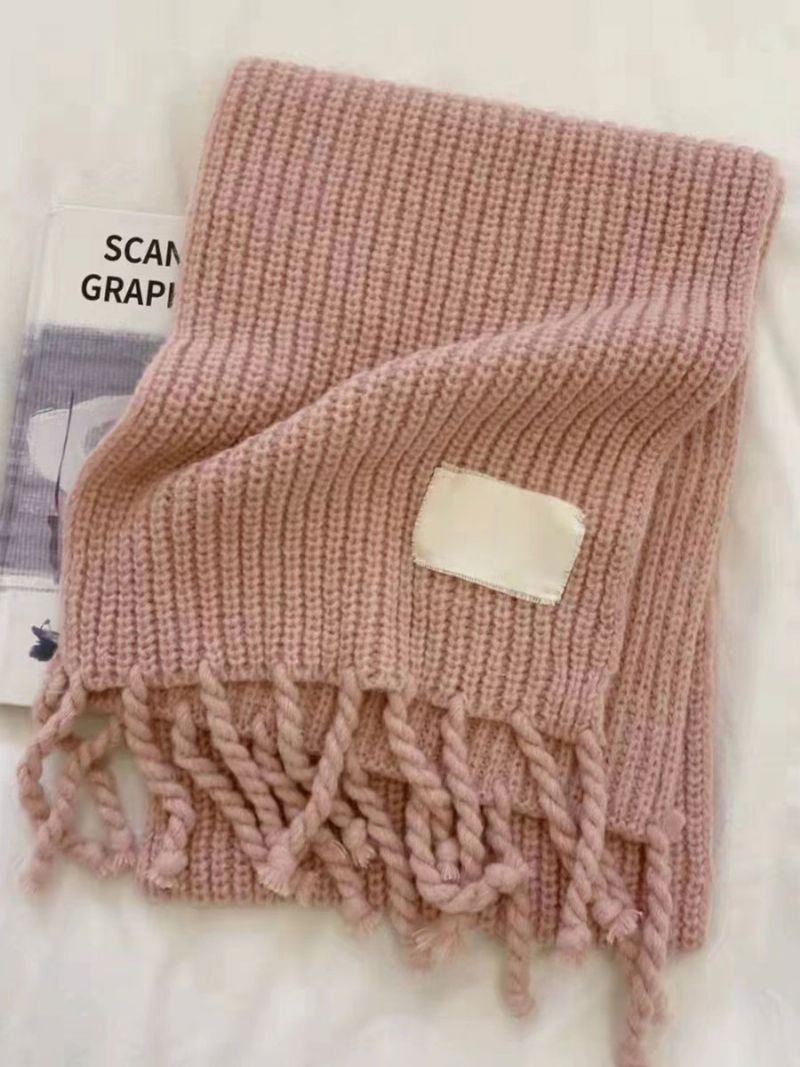 Damscarf Beautiful Fringe Winter Warm Acc - Rosa