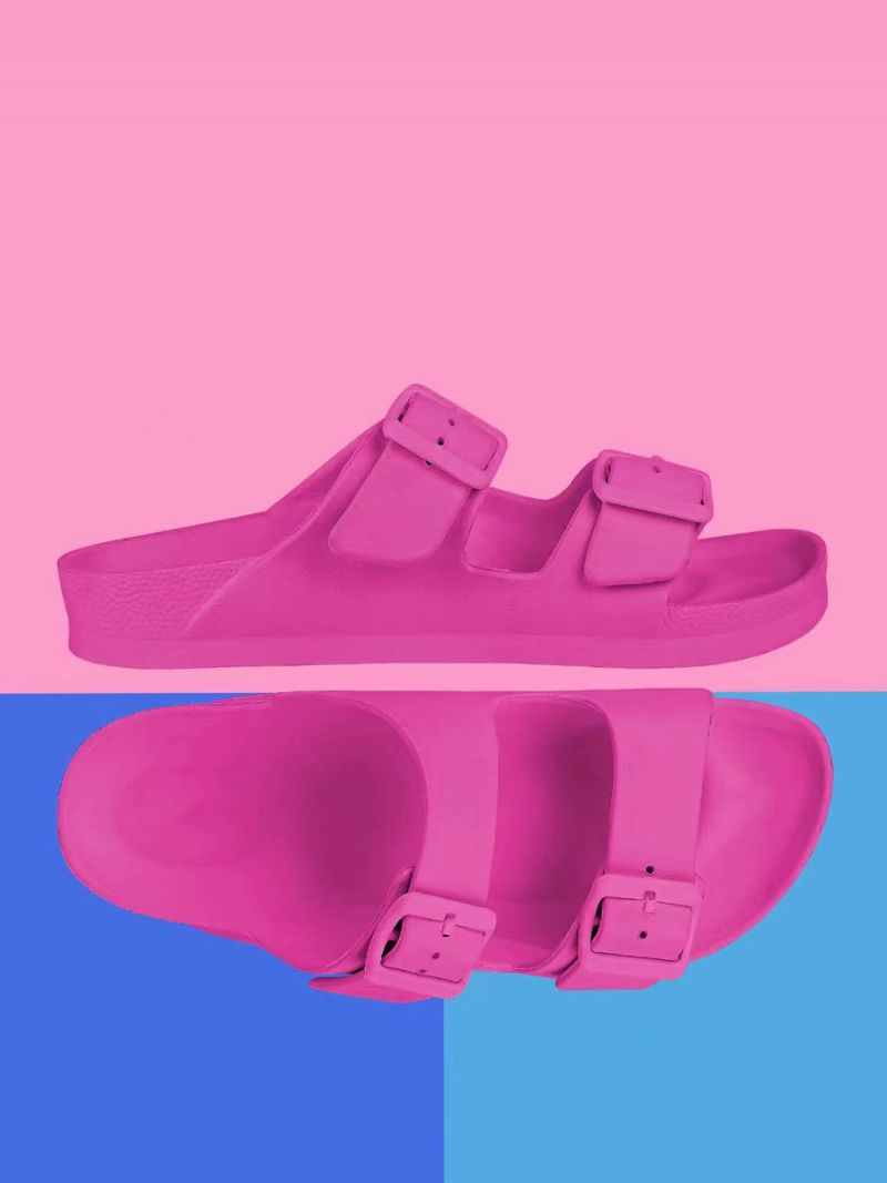 Damsandaler Casual Gummi Rund Toe Tofflor - Ros