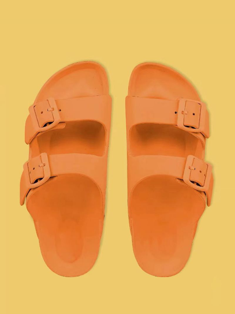 Damsandaler Casual Gummi Rund Toe Tofflor - Orange