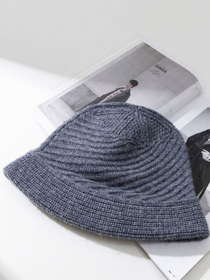 Dammössor Fabulous Wool Winter Warm Stickad Hats - Deep Grey