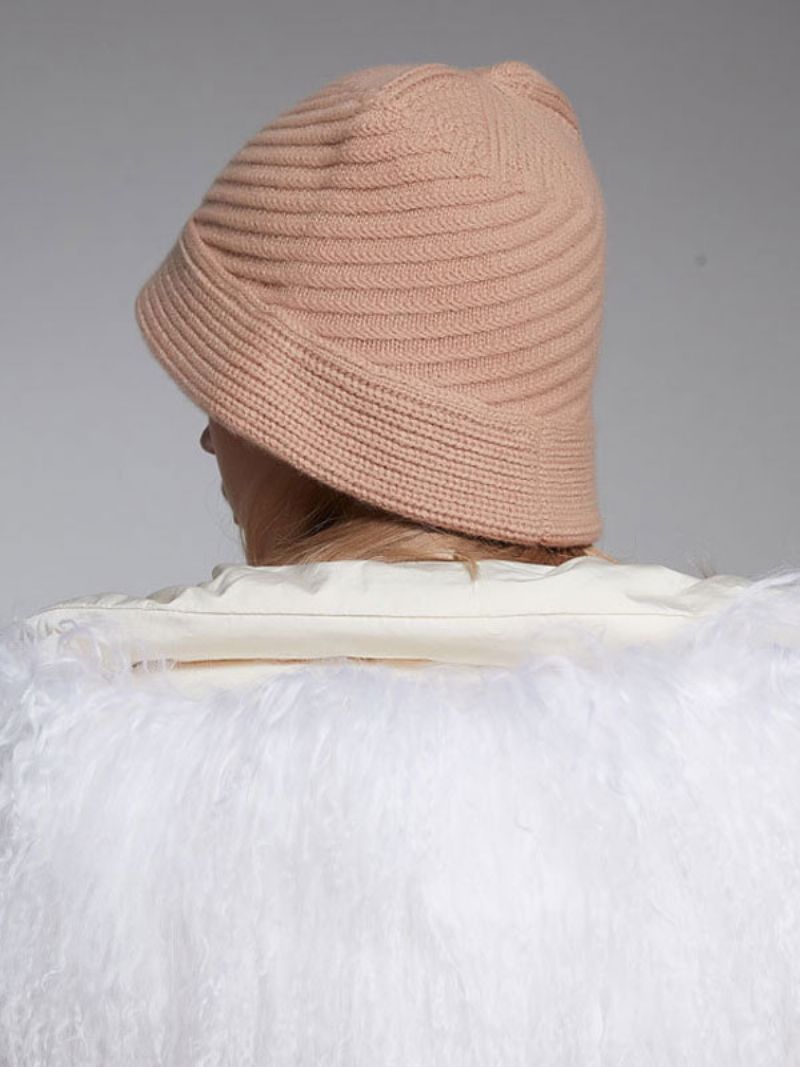 Dammössor Fabulous Wool Winter Warm Stickad Hats - Camel