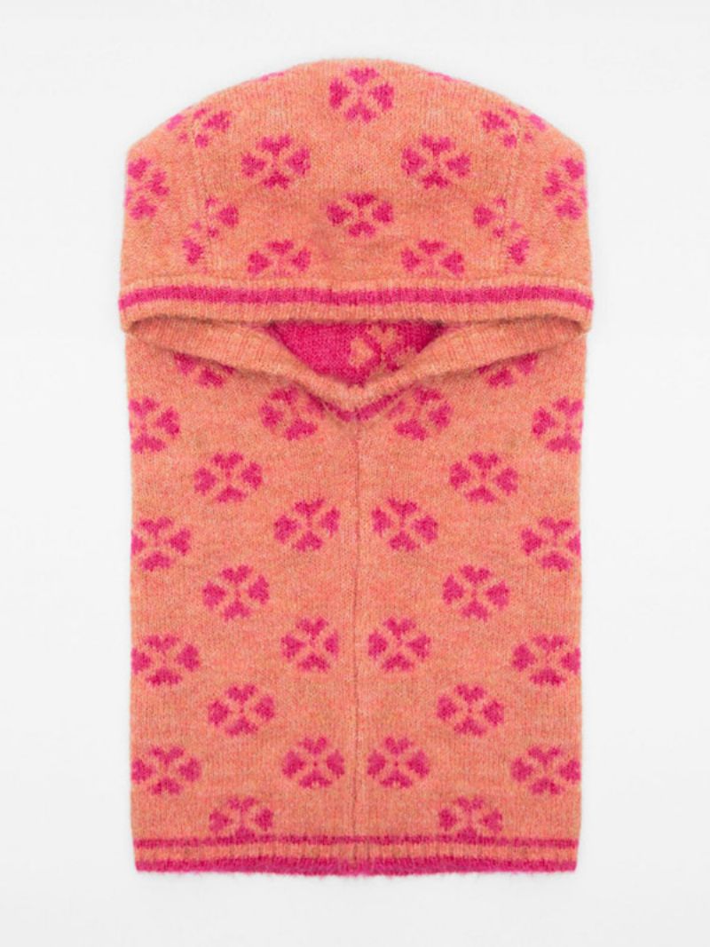 Jacquard Stickad Huva Chic Mode Höst Vinter Dammössa - Rosa