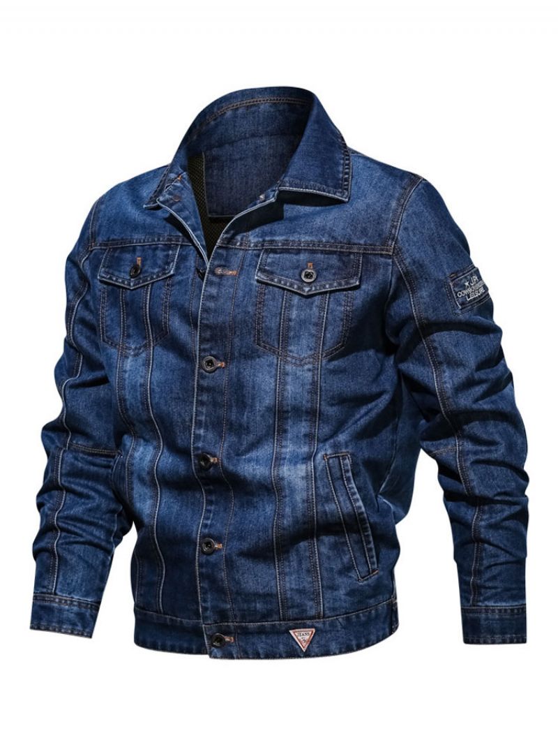 Herr Jeansjackor Chic Deep Blue Modern Cowboy Regular Fit Jacka - Blå