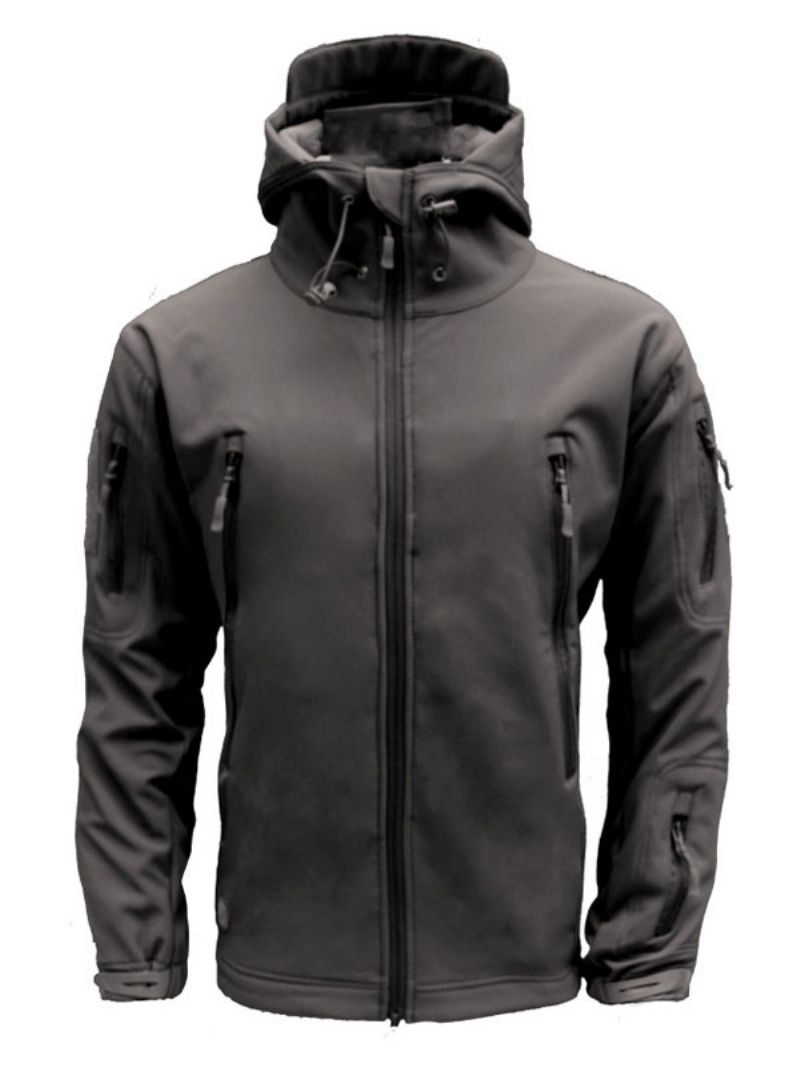 Män Jackor Hooded Chic Deep Grey Black Fantastisk Jacka