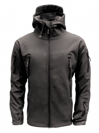 Män Jackor Hooded Chic Deep Grey Black Fantastisk Jacka