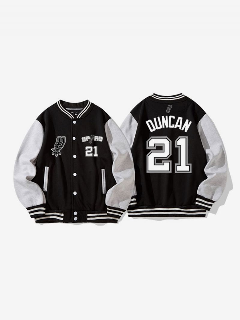 San Antonio Spurs Nummer 21 Duncan Button Down Jacka För Män