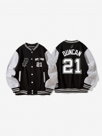 San Antonio Spurs Nummer 21 Duncan Button Down Jacka För Män