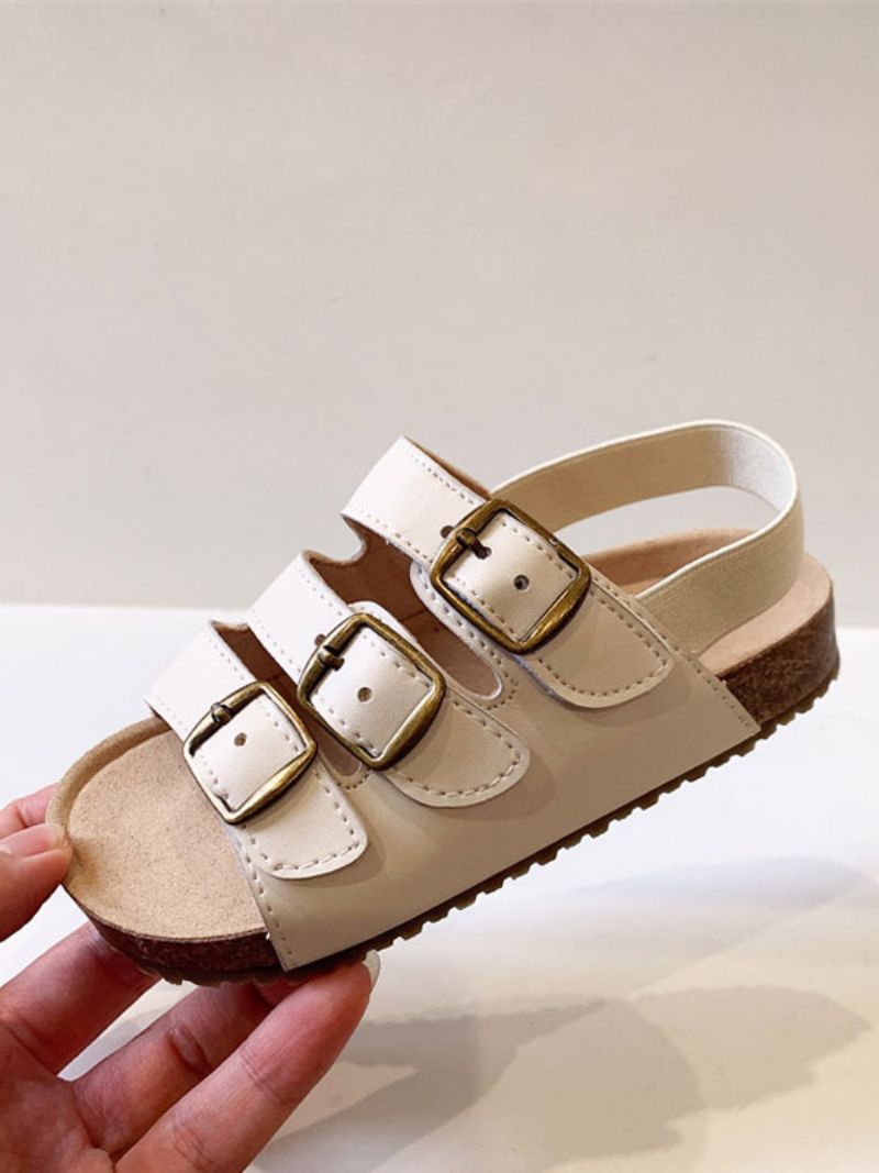 Flicksandaler Öppen Tå Spänne Detail Sandal Skor - Beige