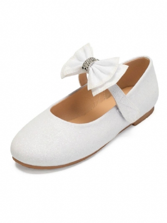 Girls Bow Mary Jane Flat Flower Girl Skor