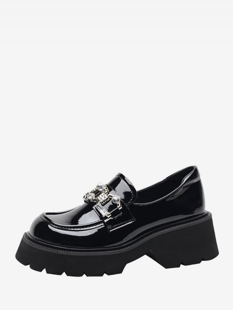 Chunky Heel Pu-läder Loafers För Kvinnor