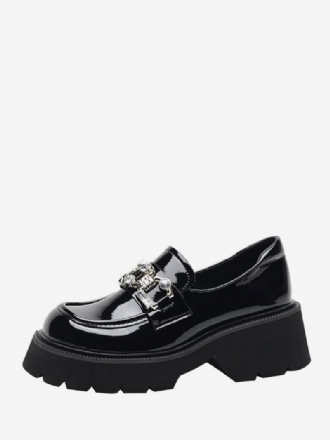 Chunky Heel Pu-läder Loafers För Kvinnor