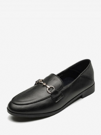 Chunky Heel Pu-läder Loafers För Kvinnor