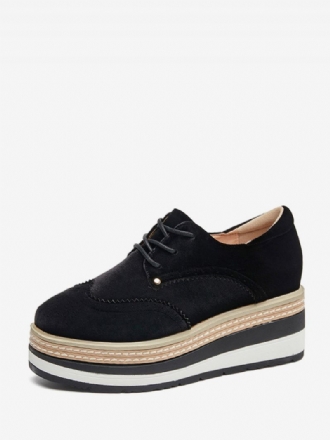 Dam Loafers Round Toe Platform Mocka Upper Oxfords