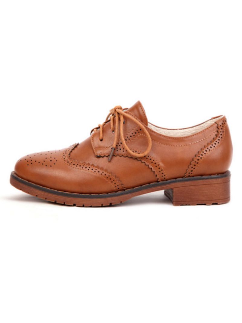 Damsnören Brogue Wingtips Oxfords - Kaffe Brun