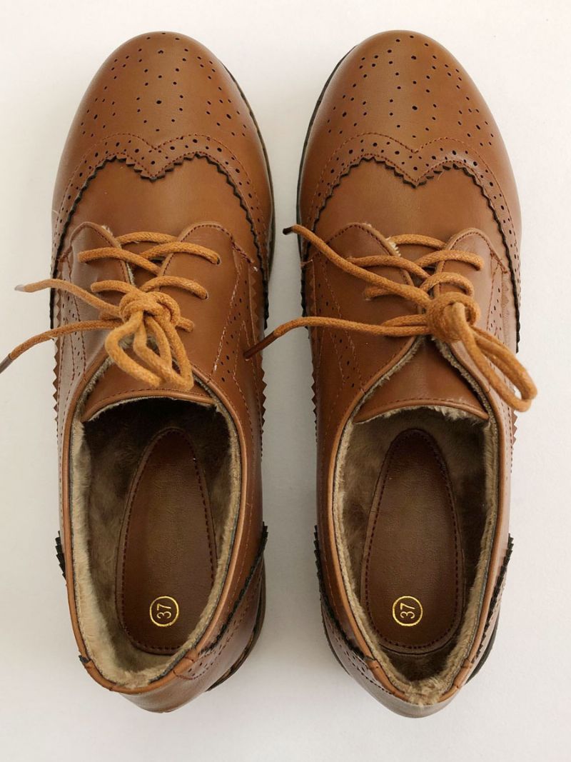 Damsnören Brogue Wingtips Oxfords - Kaffe Brun