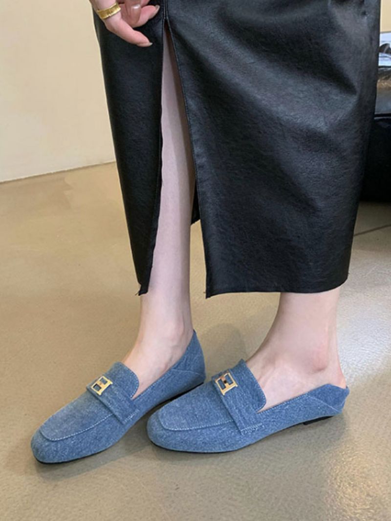 Flat Polyester Loafers För Kvinnor - Ljus Himmelsblå