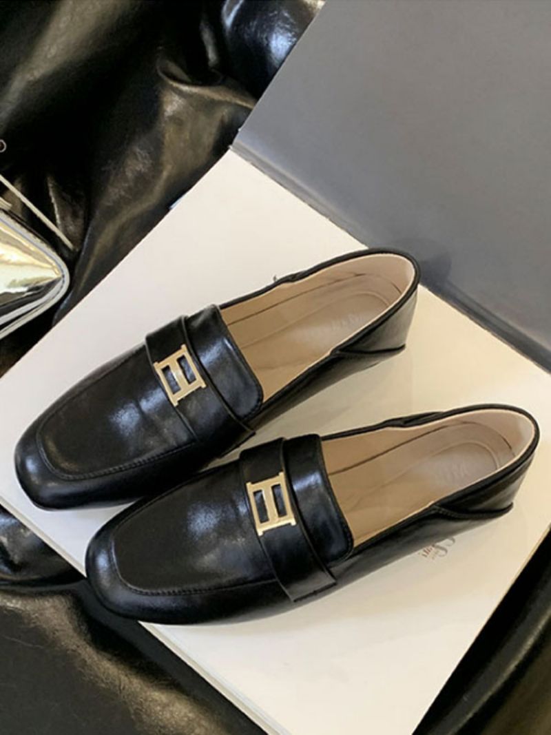 Flat Polyester Loafers För Kvinnor - Svart