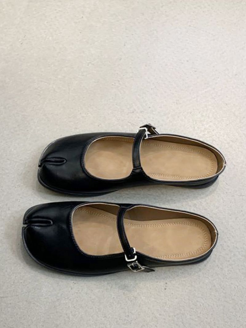 Kvinnors Balett Platta Skor Black Fingers Design Slip-on