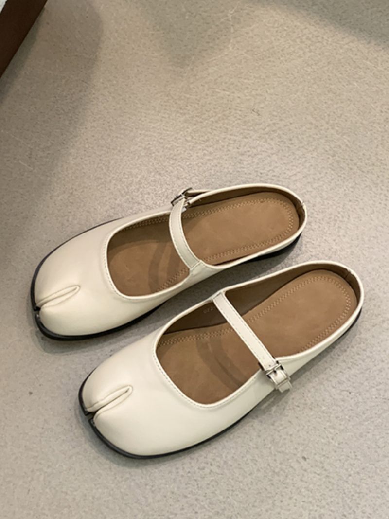 Kvinnors Balett Platta Skor Black Fingers Design Slip-on - Beige