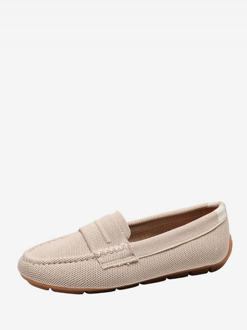 Kvinnors Mule Loafers Rund Toe Slip-on Flat Pumps - Ljusgul