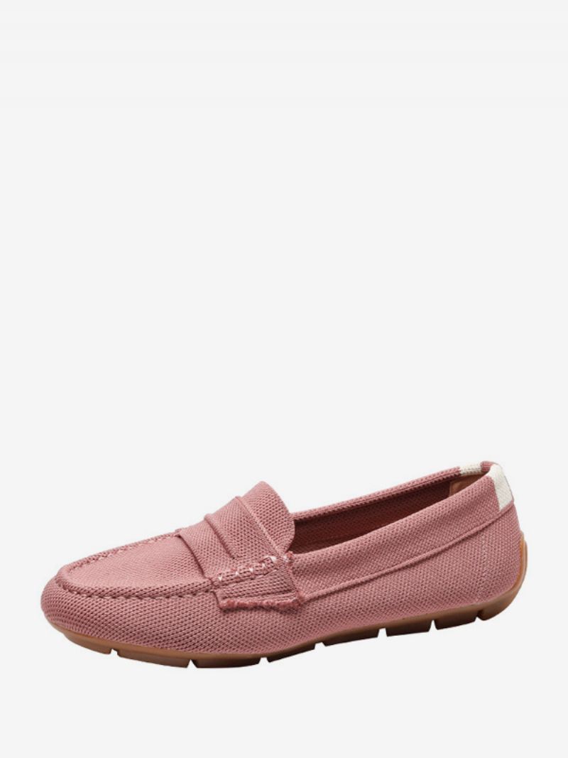 Kvinnors Mule Loafers Rund Toe Slip-on Flat Pumps - Rosa