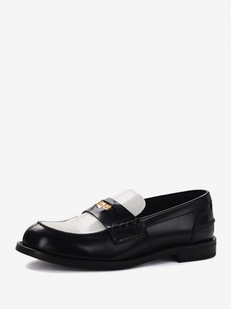 Kvinnors Penny Loafers Rund Toe Slip-on Platta Skor