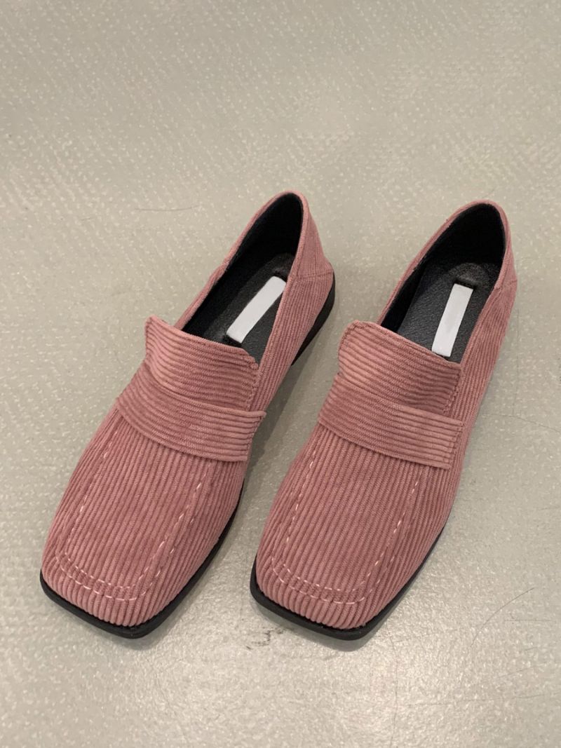 Platta Övre Loafers I Mikromocka För Kvinnor - Rosa