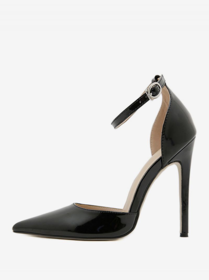 Dam Högklackat Plus Size Pumps Stiletto Heel Pu Läder - Svart