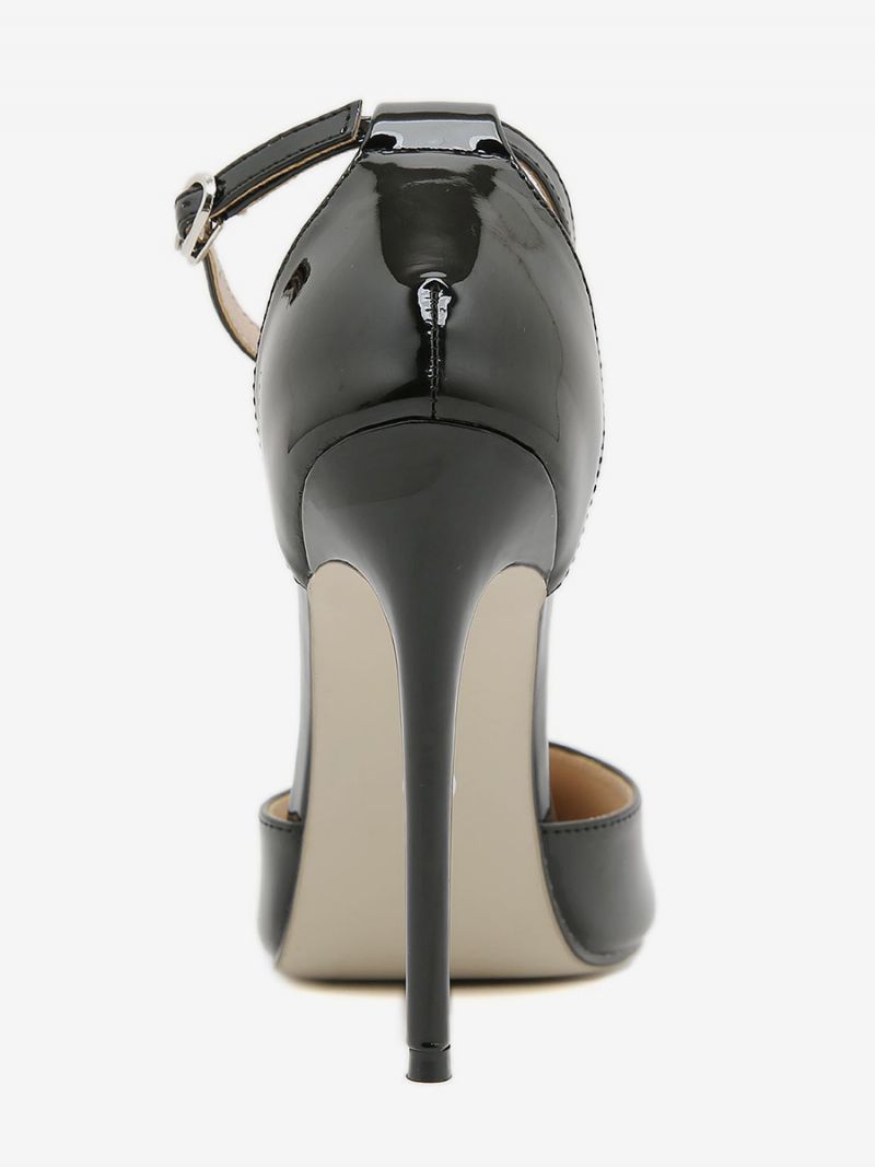 Dam Högklackat Plus Size Pumps Stiletto Heel Pu Läder - Svart