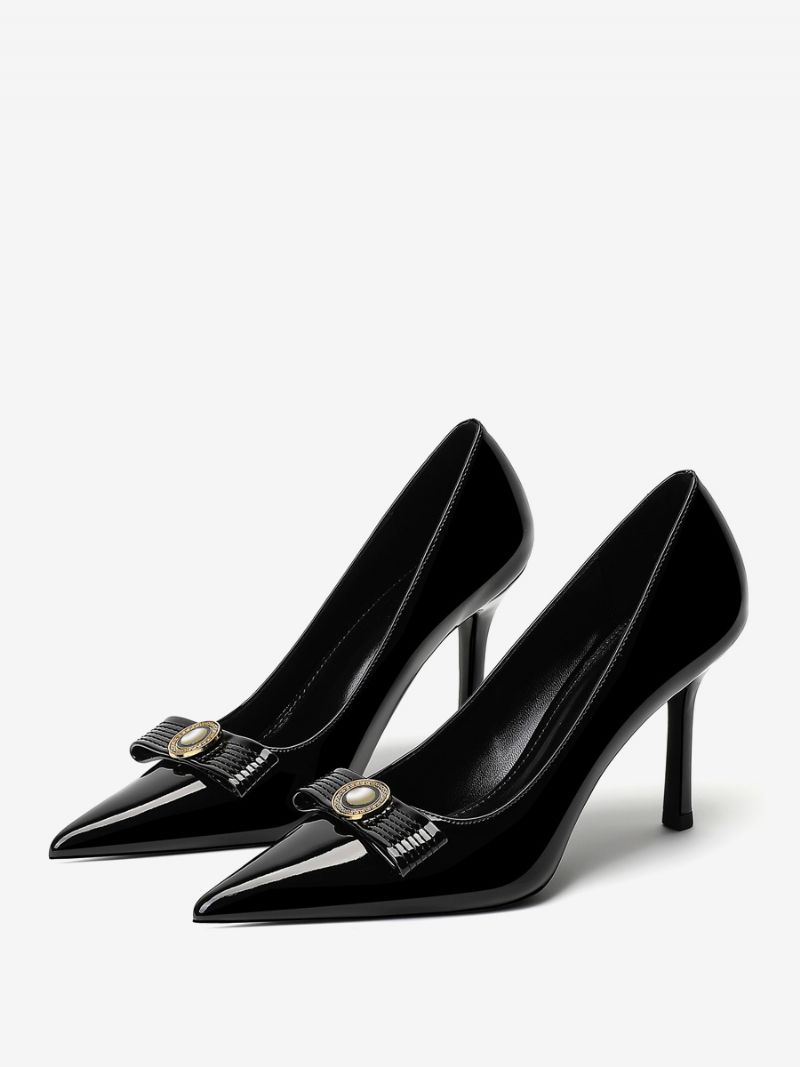 Dam Högklackat Stiletto Heel Pumps Patent Pu Ovandel