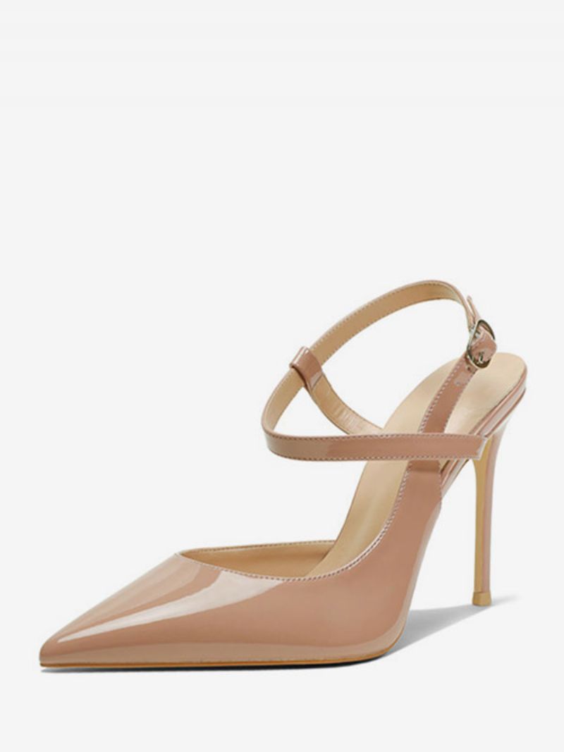 Dam Högklackat Svart Spetsad Tå Sandaler Stilettklack Slingback Pumps - Gul / Röd