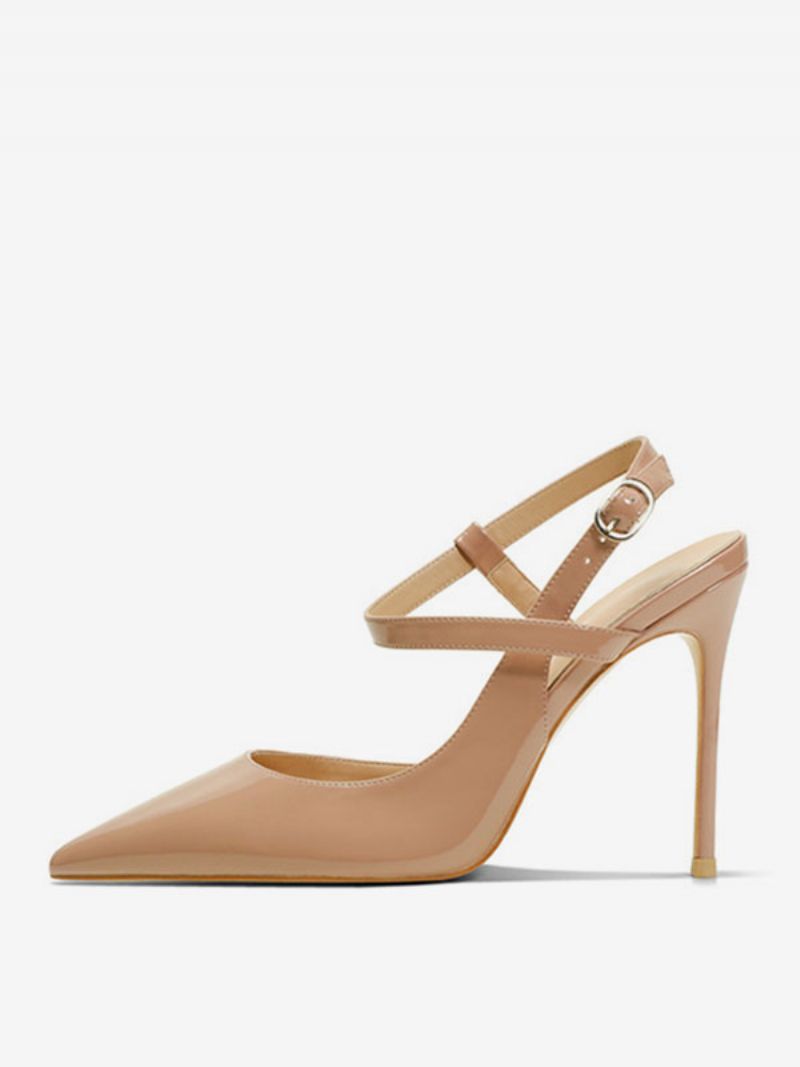 Dam Högklackat Svart Spetsad Tå Sandaler Stilettklack Slingback Pumps - Gul / Röd