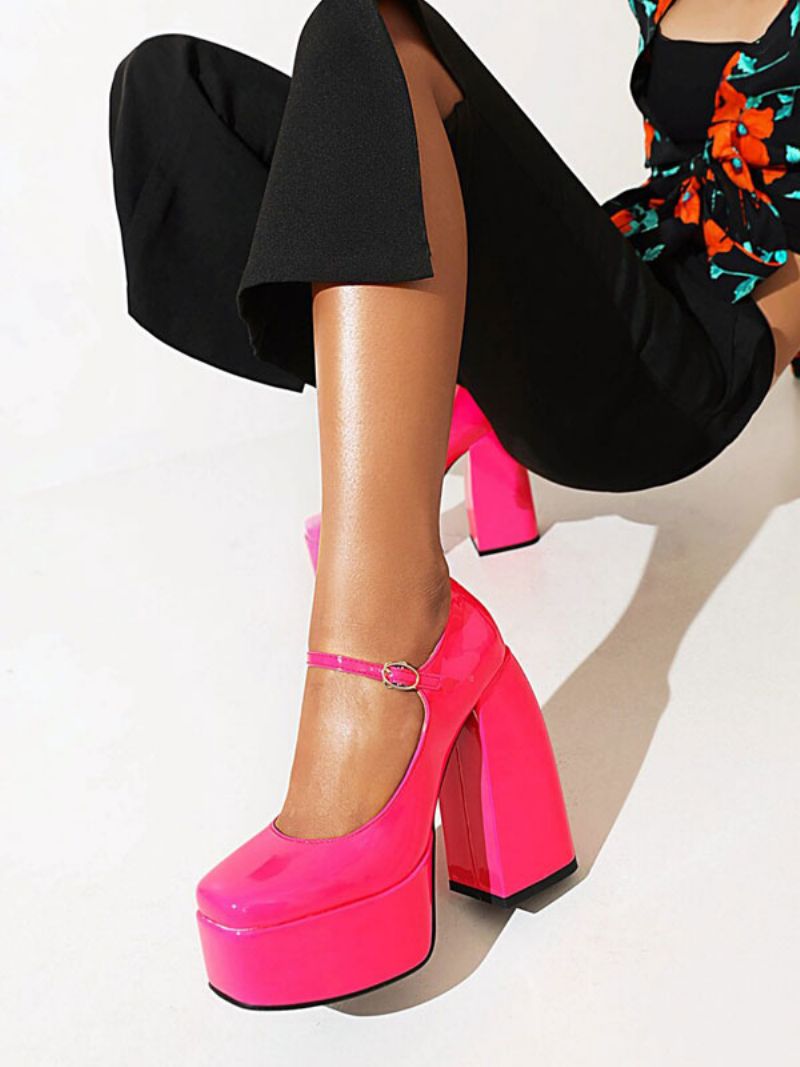 Damplattform Mary Jane Pumps Chunky Heel - Ros