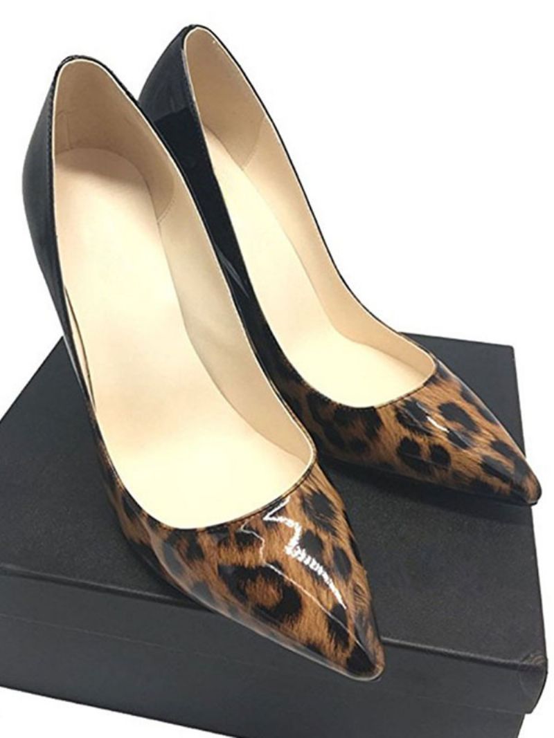 Kvinnor Sexiga Leopard Print Klackar Basic Stiletto Heel Pumps - Leopard