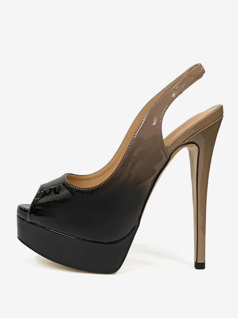 Kvinnors Höga Klackar Peep Toe Platform Stiletto Heel Pumps - Ombre