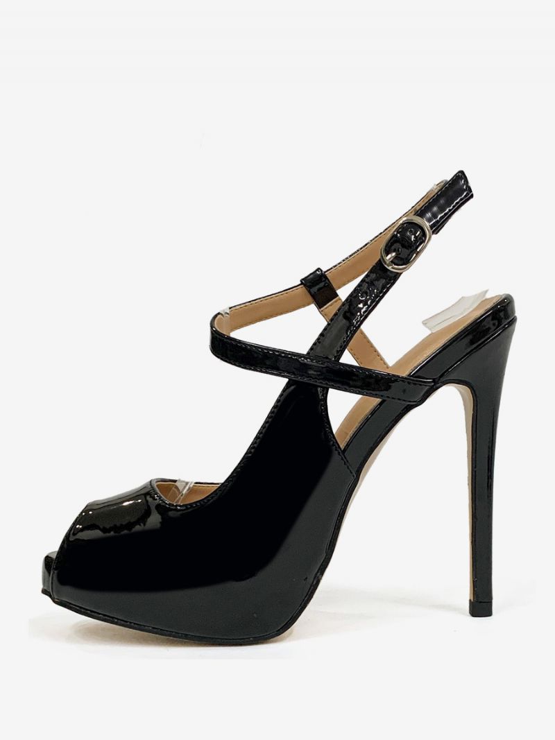 Kvinnors Höga Klackar Peep Toe Stiletto Heel Slingback Pumps