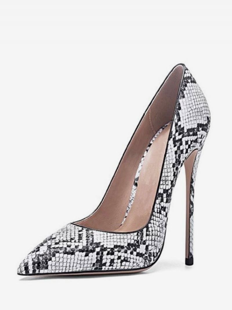 Kvinnors Höga Klackar Snakeskin Spetsad Tå Stiletto Heel Chic Pumps