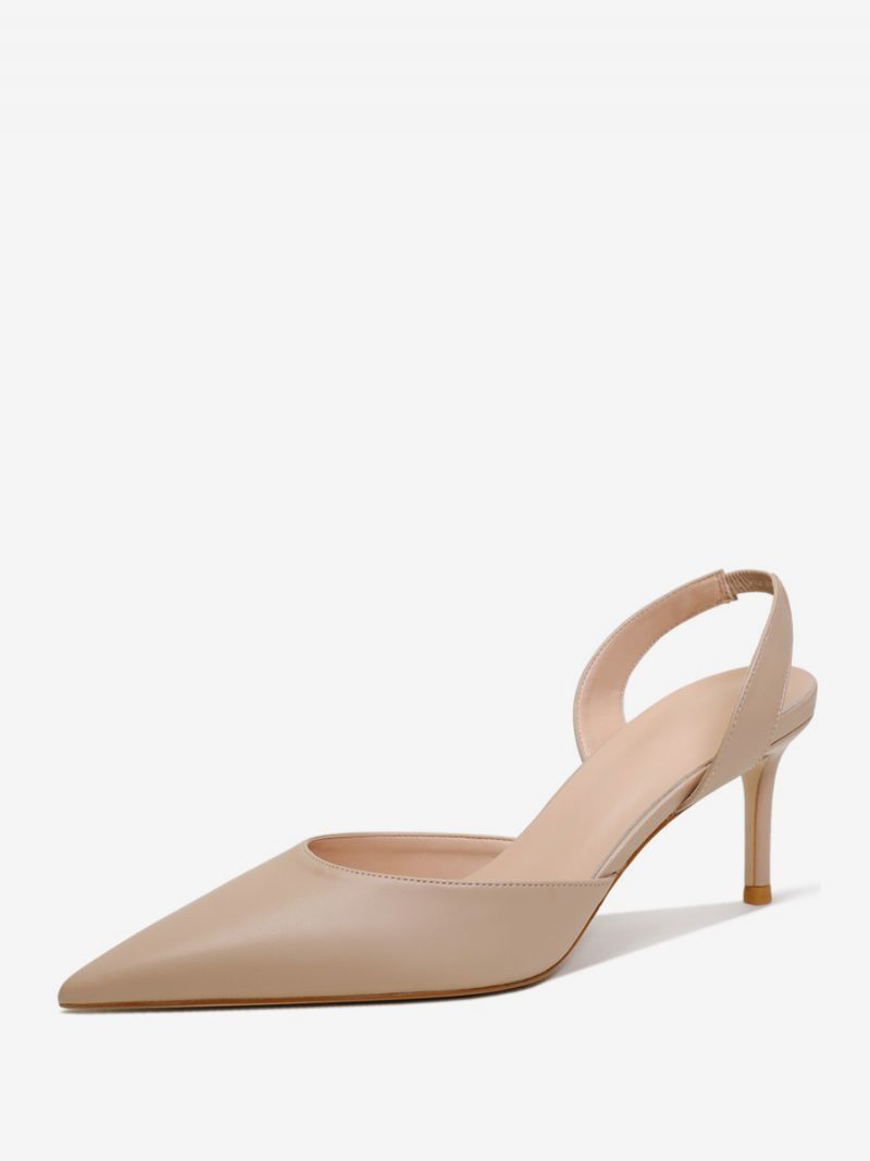 Kvinnors Svarta Klackar Med Spetsad Tå Stilettklack Slingback Pumps - Gul / Röd