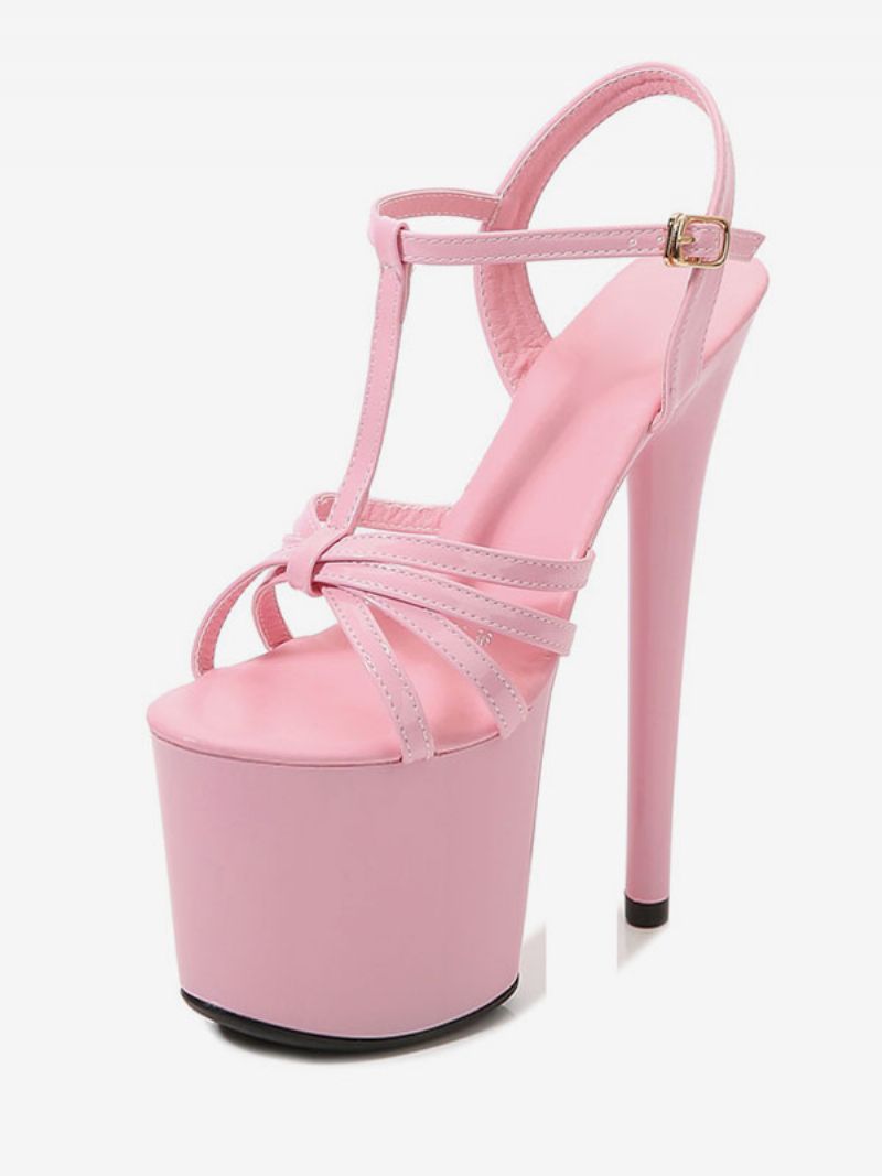 Hög Klack Skor Dam Platform Stiletto Heel Pole Dansskor - Rosa