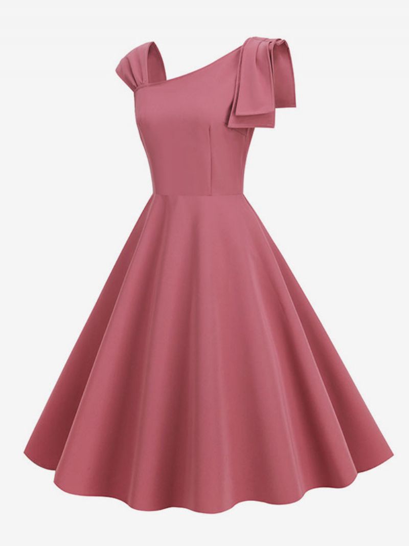 Retroklänning För Kvinnor 1950-tals Audrey Hepburn-stil Ärmlös Medium Rockabilly-klänning - Blush Pink