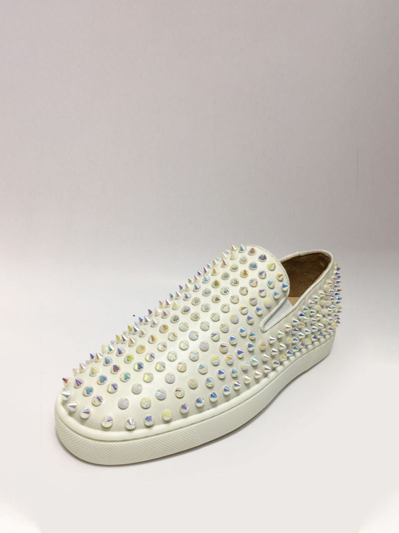 Herr Röda Mocka Spikes Slip-on Sneakers - Beige