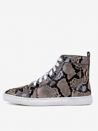 Herr Snakeskin High Top Sneakers Skateboard Skor