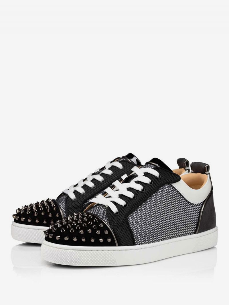 Män Med Spetsade Snörning Mesh Low Top Sneakers Bal Festskor